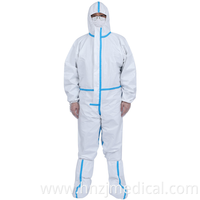 White Disposable Coverall Protective Suit